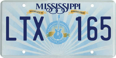 MS license plate LTX165