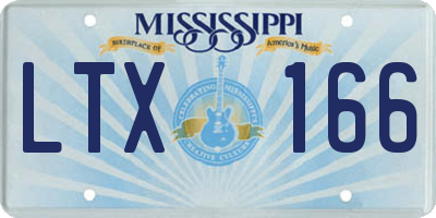 MS license plate LTX166