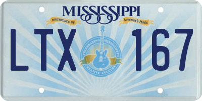 MS license plate LTX167