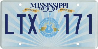 MS license plate LTX171