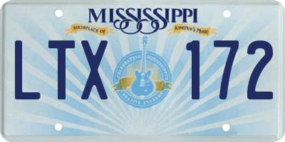 MS license plate LTX172