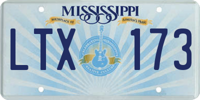 MS license plate LTX173