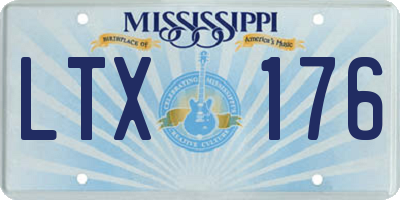 MS license plate LTX176