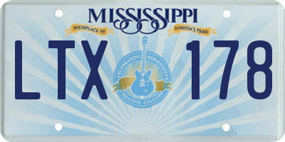 MS license plate LTX178