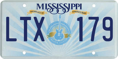 MS license plate LTX179