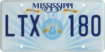 MS license plate LTX180