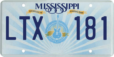 MS license plate LTX181