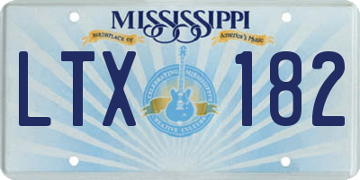 MS license plate LTX182