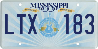 MS license plate LTX183