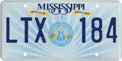MS license plate LTX184