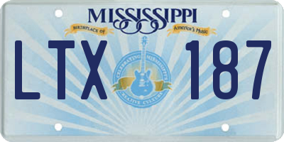 MS license plate LTX187