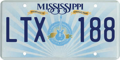 MS license plate LTX188