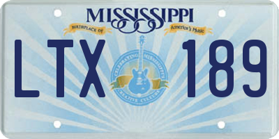 MS license plate LTX189