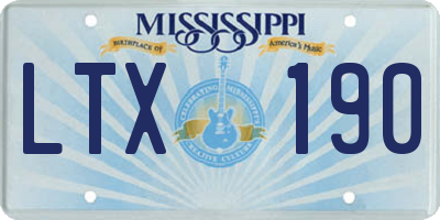 MS license plate LTX190