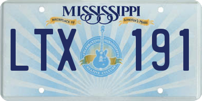 MS license plate LTX191
