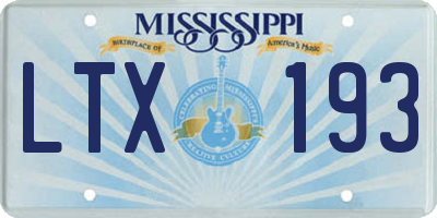 MS license plate LTX193