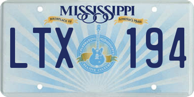 MS license plate LTX194