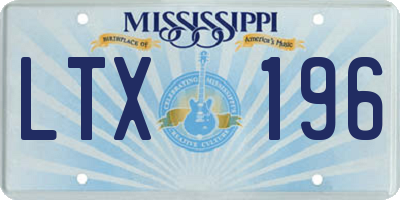 MS license plate LTX196