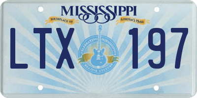 MS license plate LTX197