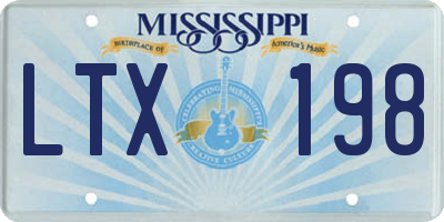 MS license plate LTX198