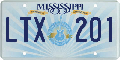 MS license plate LTX201