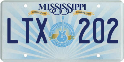 MS license plate LTX202