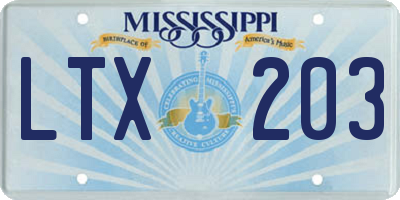 MS license plate LTX203