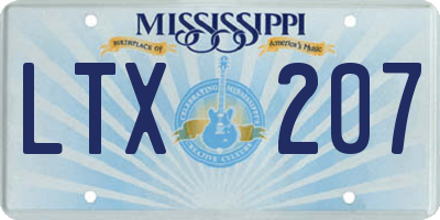 MS license plate LTX207