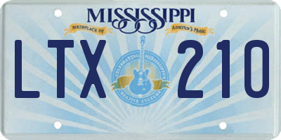 MS license plate LTX210