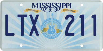 MS license plate LTX211