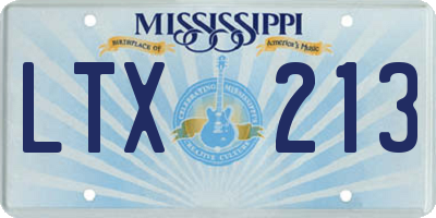 MS license plate LTX213