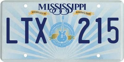 MS license plate LTX215