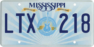 MS license plate LTX218