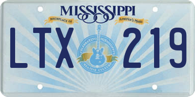 MS license plate LTX219