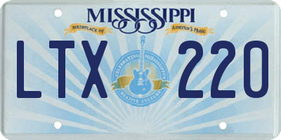 MS license plate LTX220