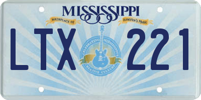 MS license plate LTX221