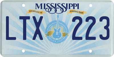 MS license plate LTX223