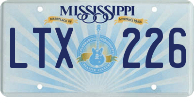 MS license plate LTX226