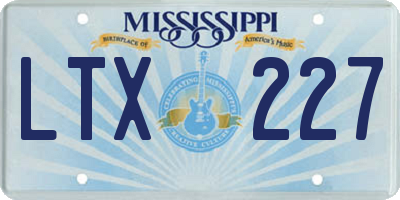 MS license plate LTX227