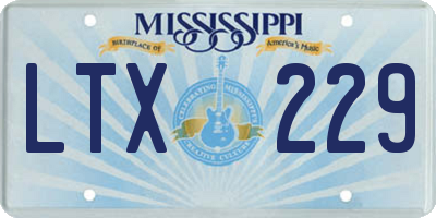 MS license plate LTX229