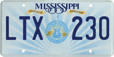 MS license plate LTX230
