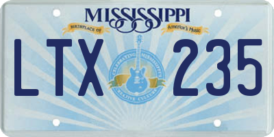 MS license plate LTX235