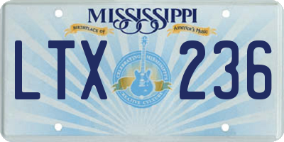 MS license plate LTX236