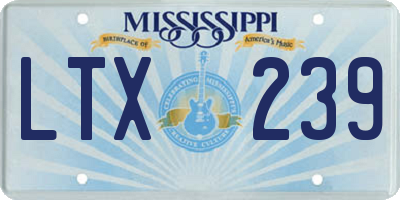 MS license plate LTX239