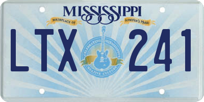 MS license plate LTX241