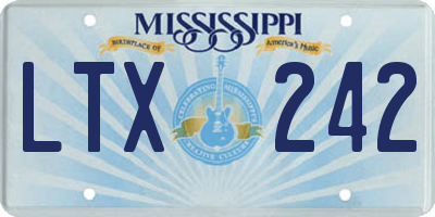 MS license plate LTX242