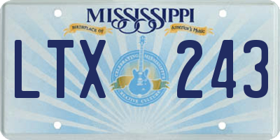 MS license plate LTX243
