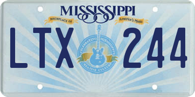 MS license plate LTX244