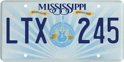 MS license plate LTX245