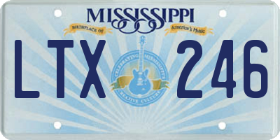 MS license plate LTX246